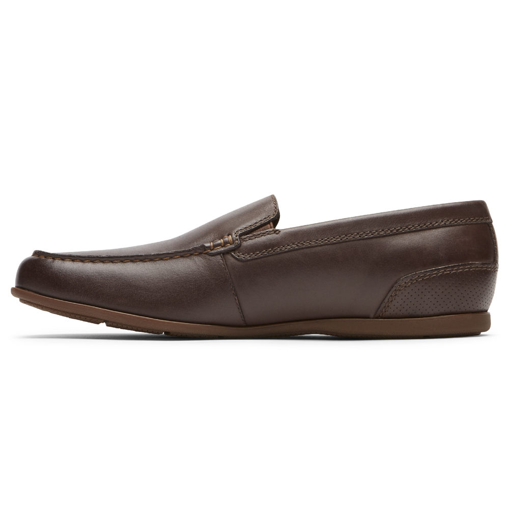 Rockport Singapore Mens Slip-On - Malcom Venetian Dark Brown - QS6123487